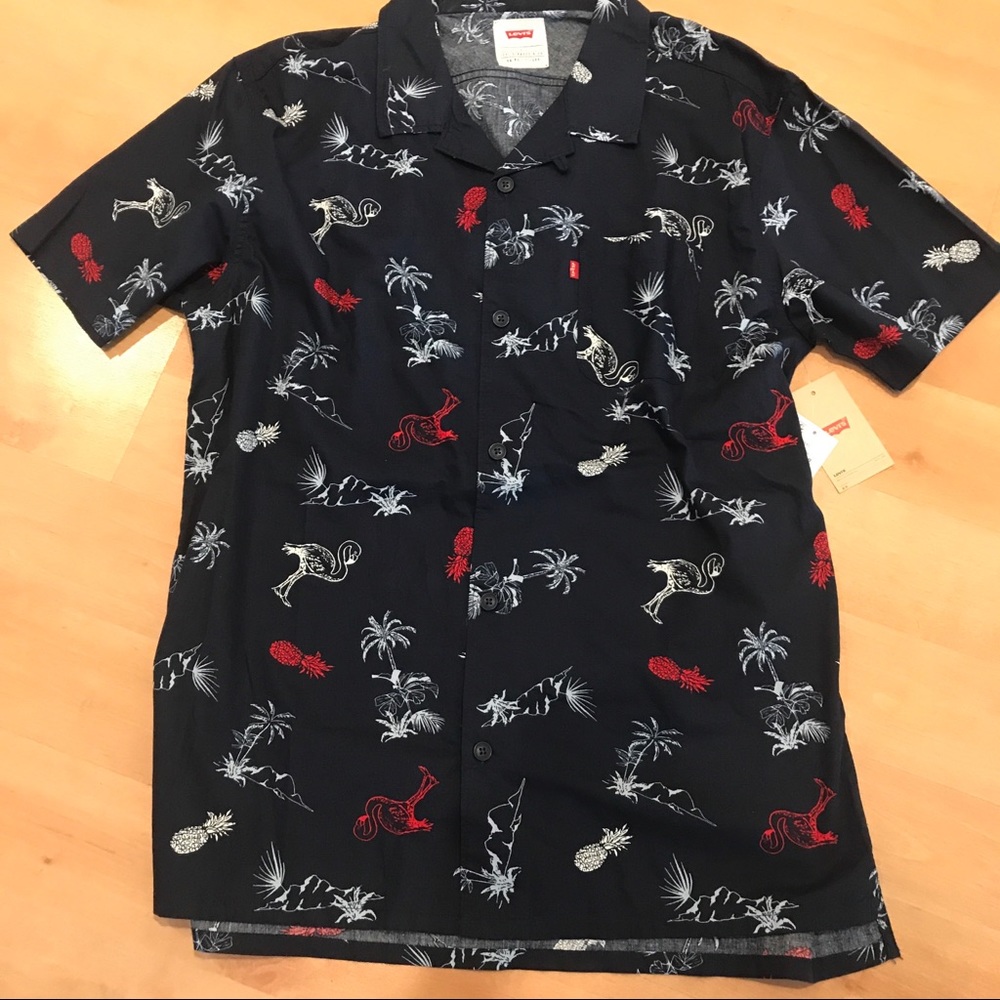 Men’s Large Levi’s Tropical Shirt Dark Navy